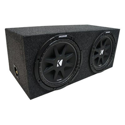 Universal Car Stereo Rearfire Sealed Dual 12'' Kicker Comp C12 Sub Box 2 Ohm