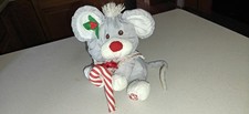 Fisher Price Puffalumps Christmas Mouse 1987 Plush 8016 11" Vtg candy cane