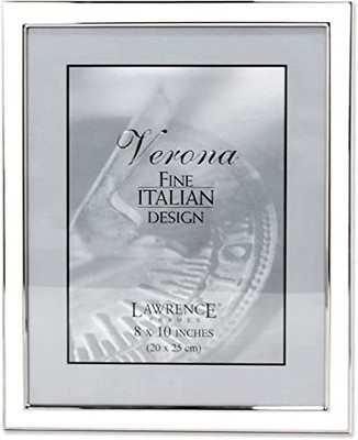 Lawrence Frames Silver Plated Metal With White Enamel Picture Frame, 8
