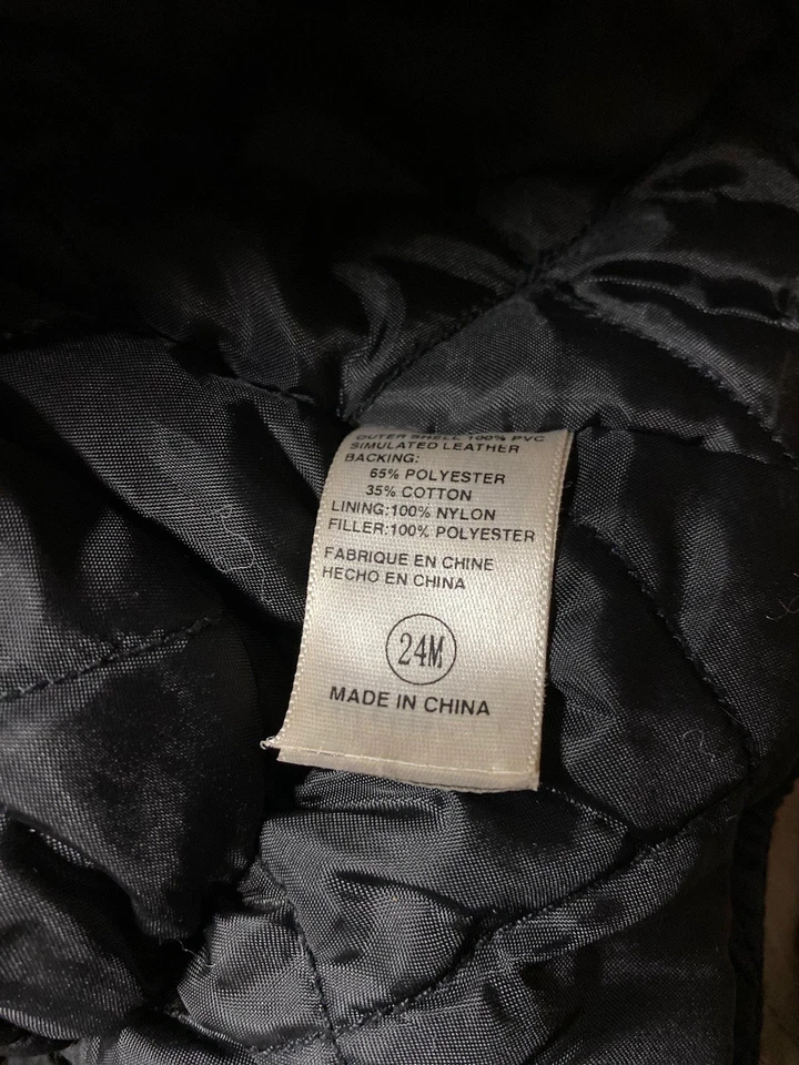 Harley Davidson Motorcycle Jacket Girls 24 Month Black Faux Leather Embroidered - Image 4 of 4