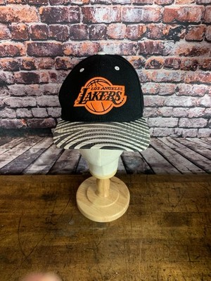 Vintage Adidas Los Angeles Lakers Orange White Black Zebra Stripe Snapback Cap