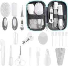 Newborn Baby Healthcare Grooming Kit, 24PCS Safety Care Set, Grey White