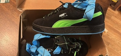*NEW* Size 12 Unisex PUMA Mercedes-AMG Petronas F1 x Suede XL Neon Black Shoes