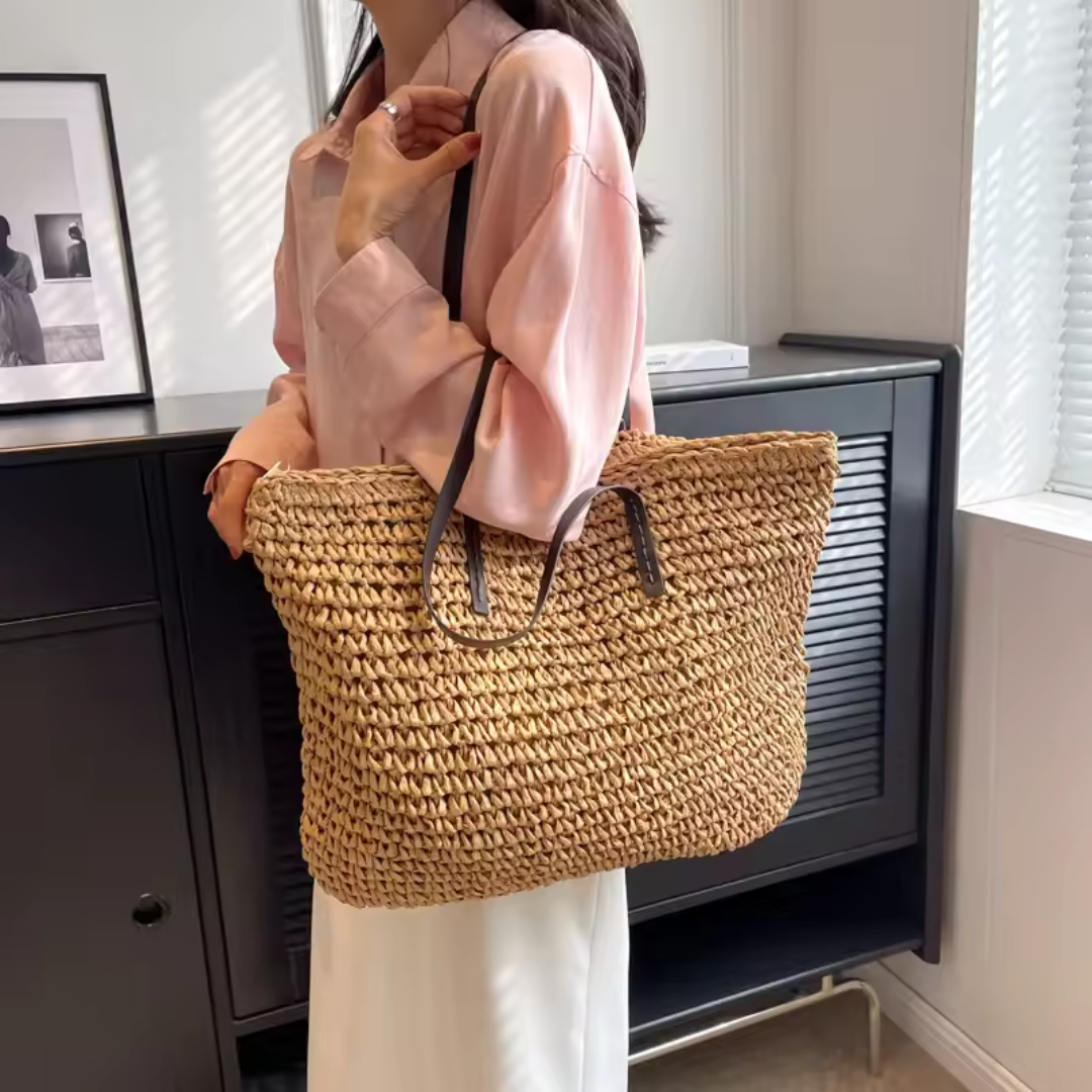 Luxury Straw Woven Beach Tote for Women | Large Capacity Summer Casual Bag  