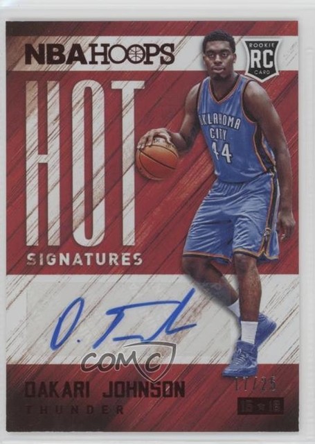2015-16 Panini NBA Hoops Hot Signatures Red /25 Dakari Johnson Rookie Auto RC