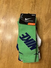 Nike Kids 3-pack Crew Multicolor Socks, Green Blue White, 5Y-7Y