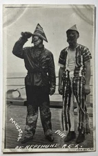 USS Trinity Navy Sailors Masks Navigator & Pilot Neptunus Rex 1921 RPPC Postcard