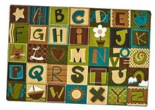 11724 KIDSoft Alphabet Blocks Literacy Classroom Seating Rug 4ft x 6ft