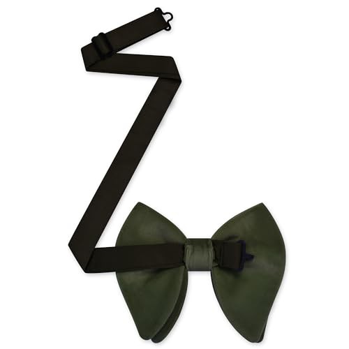 Branduce Velvet Bow Ties for Men Oversize Pre-tie Bowtie Tuxedo Olive Green - 第 3/4 張圖片