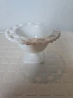 Vintage Milkglass Pedestal Lace Bowl