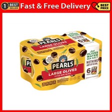 6 Pack Ripe Pitted Large Black Olives, 6 oz Can. Major Allergens Not Contained.