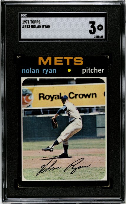 1971 Topps #513 Nolan Ryan New York Mets- SGC 3 VG
