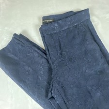 Banana Republic Navy Flowered Women  s Dress Pants Size 2