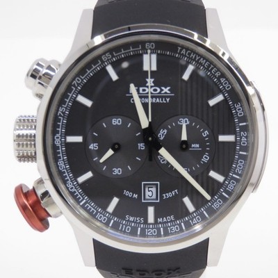 EDOX Chronorally Chronograph 10302-3-GIN Quartz 42mm Men's Watch Used