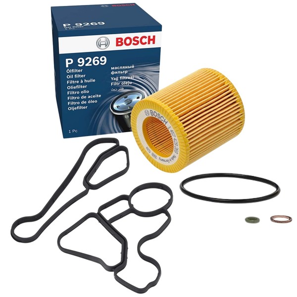 Bosch ÖLfilter + Dichtungen ÖLfiltergehäUse Satz FüR BMW N50 N52 N53 N54 N55-image