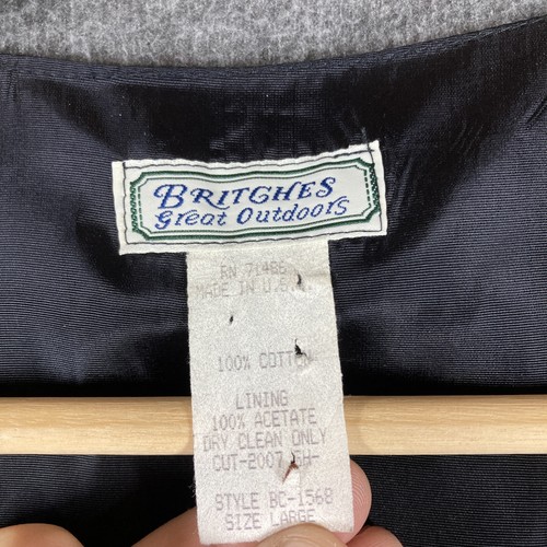 Vintage Britches Great Outdoors Velvet Vest Mens Large Black Patterned Retro - Picture 5 of 7