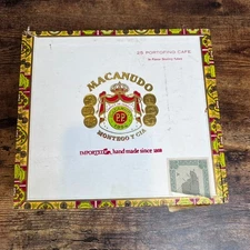 Macanudo Wooden Cigar Box Portofino Cafe Empty Vintage Jamaica