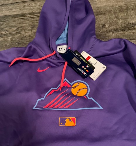 COLORADO ROCKIES NIKE Women's City Connect Velocity 2025 HOODIE Large New Purple - Picture 2 of 6