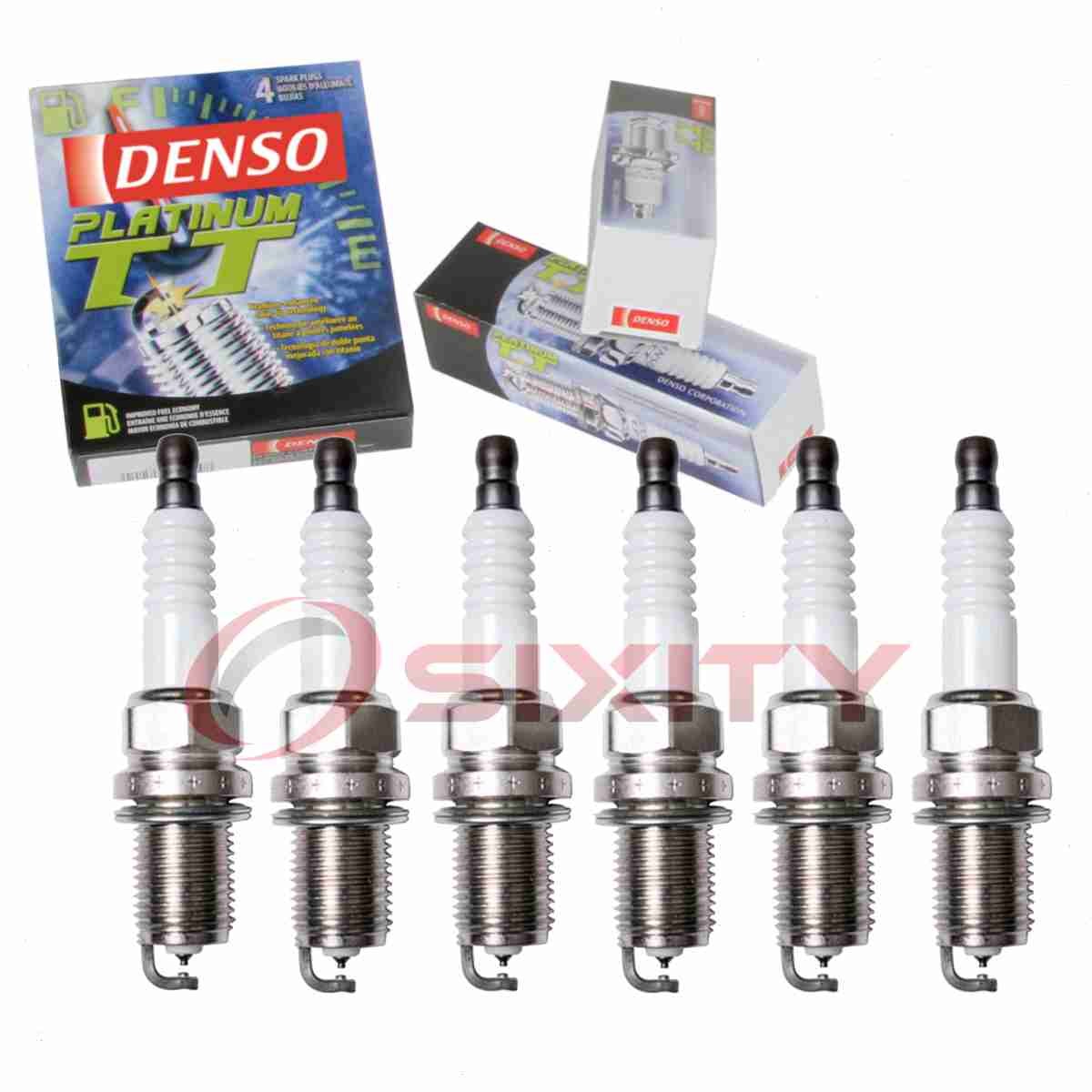 6 pc Denso Platinum TT Spark Plugs for 1994-2007 Dodge Ram 1500 3.7L 3.9L V6 ga
