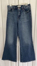 JESSICA SIMPSON TRUE LOVE WIDE LEG FRAYED HEM JEANS 30