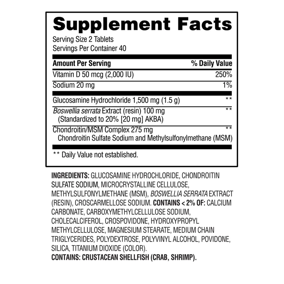 Comprimidos de glucosamina condroitina más vitamina D para la salud de las articulaciones Foto 2 de 4
