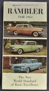 1961 Rambler Brochure Classic Ambassador American Sedan Wagon Nice Original 61