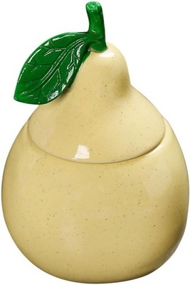 Ceramic Pear Tea Canister Decorative Jar Airtight Lid for Sugar Flour Storage