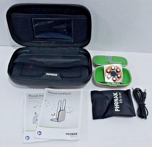 3 Phonak EMPTY Hearing Aid Storage Cases: 2 Hard Shell + Storage Pouches +Extras