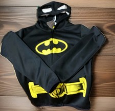 DC Batman Boys Mask Hoodie Long Sleeve Zip Jacket Collectible Fleece Size 12