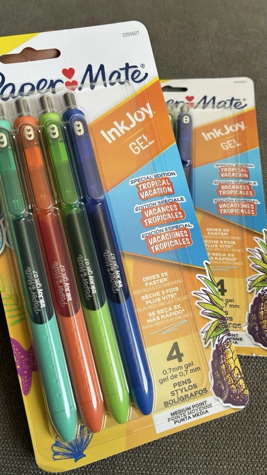 Paper Mate InkJoy 凝胶笔,热带度假颜色,中等 (0.7 毫米) 4 件 — 第 2/4 张图片