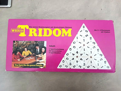 WEICO TRIDOM Domino Spiel Kunststoff Zahlen  80s Retro 99037 tridomino trimino