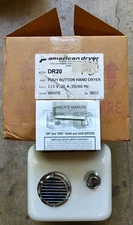 New Old Stock American Dryer Push Button Hand Dryer DR20 115V 20A 50/60Hz White