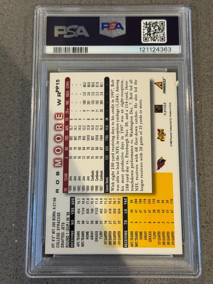 1998 Score Pre-Production Showcase 1/1 (one of one) #15 Rob Moore PSA NM-MT 8 - Image 2 of 2