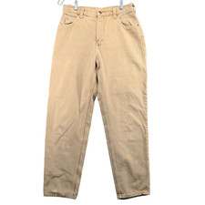 Lands End Direct Merchants Womens Jeans Tan Size 10 5 Pocket Belt Loops