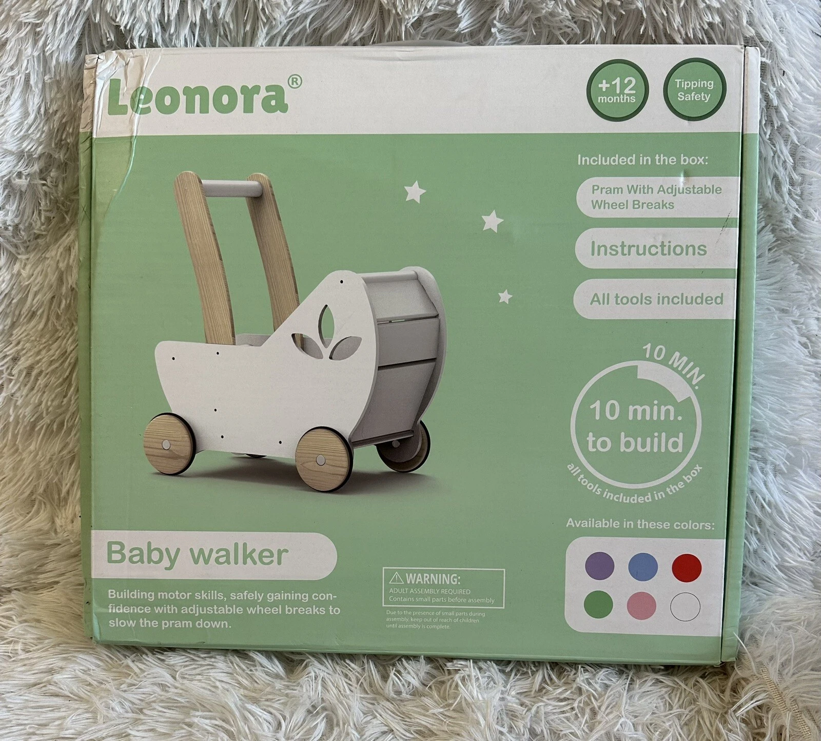NIB Wooden Montessori Baby Walker Pram 2 In 1 Pink & Natural Walker Gift Doll
Opens in a new window