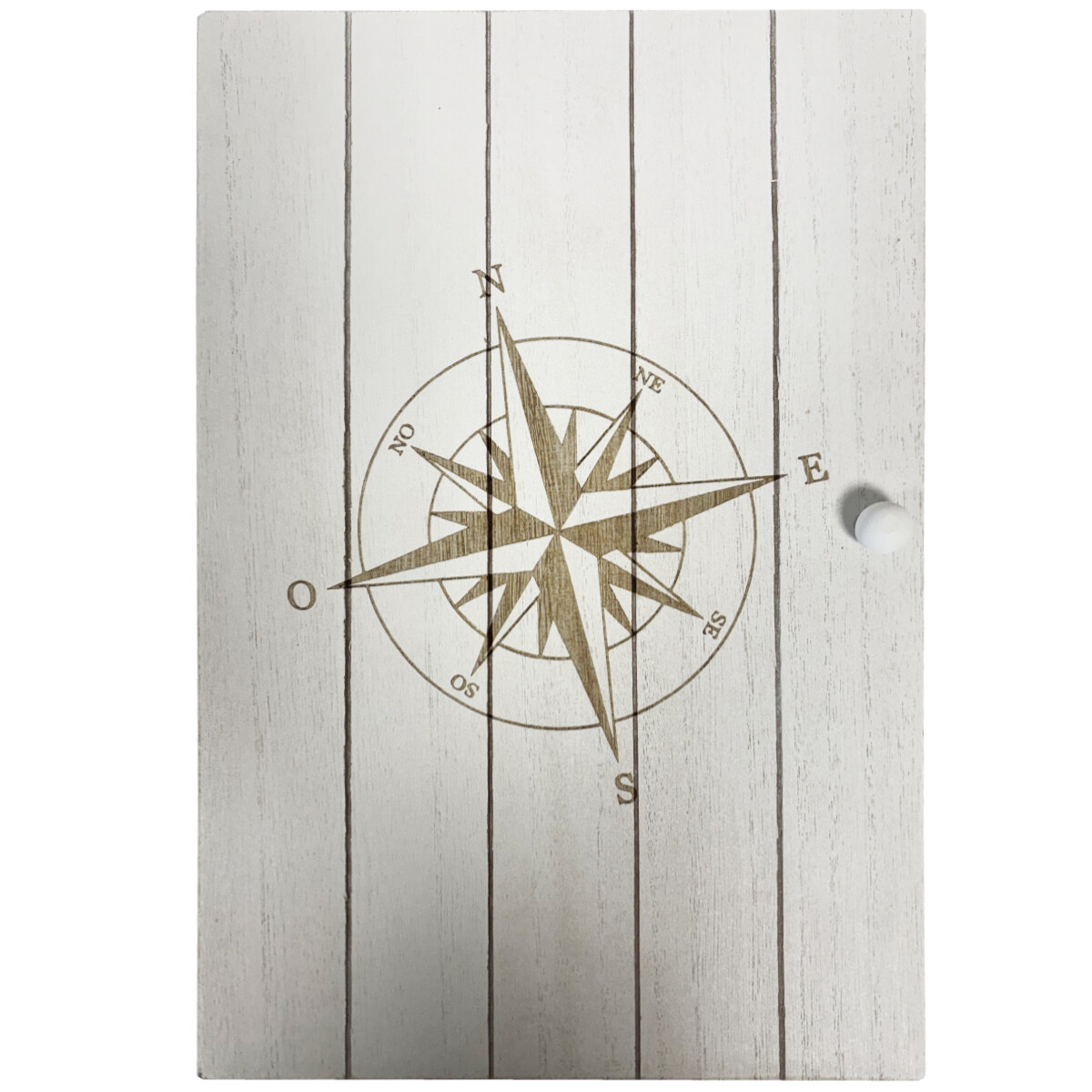 Bois à clés roue marine décorative blanche 30 cm pour entrée style bord de mer