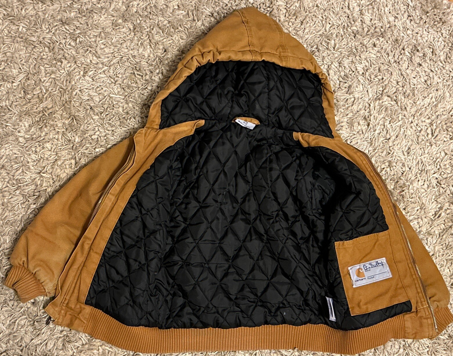 Carhartt Youth Jacket Boys Girls XS 4-5 Tan
