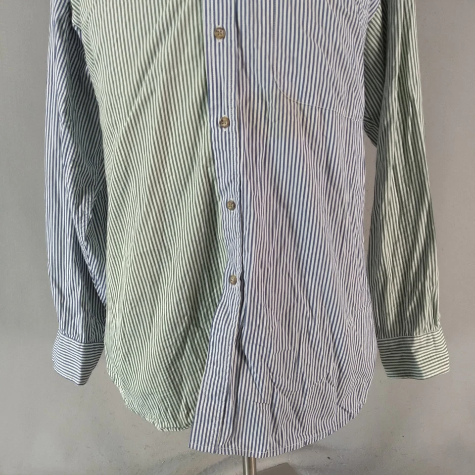 Tango Max Raab Oxford dress shirt men's large crazy color stripe long-sleeve - Image 3 of 4