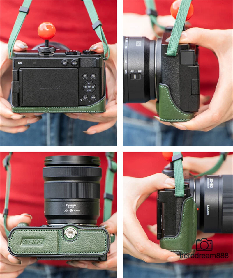 Genuine Leather Half Case For Panasonic S9 Camera Retro Cover Handmade Insert  - Image 3 of 4