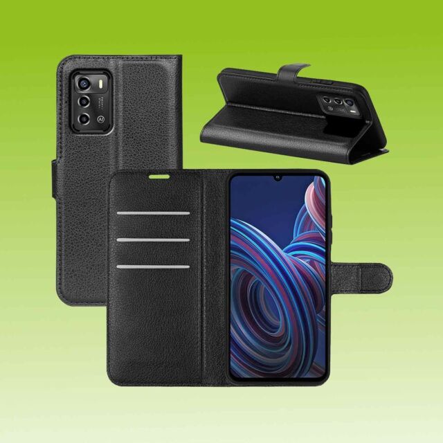For ZTE Blade V40 Vita Cell Phone Bag Black Case Faux Leather Case Cover Case-
