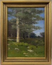Exceptional c. 1910 Charles Warren Eaton Eastern White Pine Trees Landscape Oil
