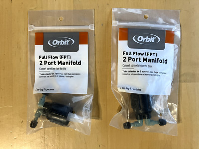 Orbit 67030 67030L 2 Port Manifold Full Flow FPT,Convert Sprinkler Riser To Drip