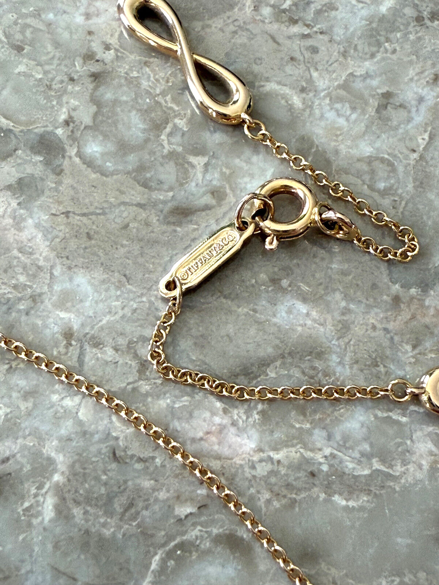 Tiffany & Co 18k Rose Gold Infinity Station Necklace 18” | eBay