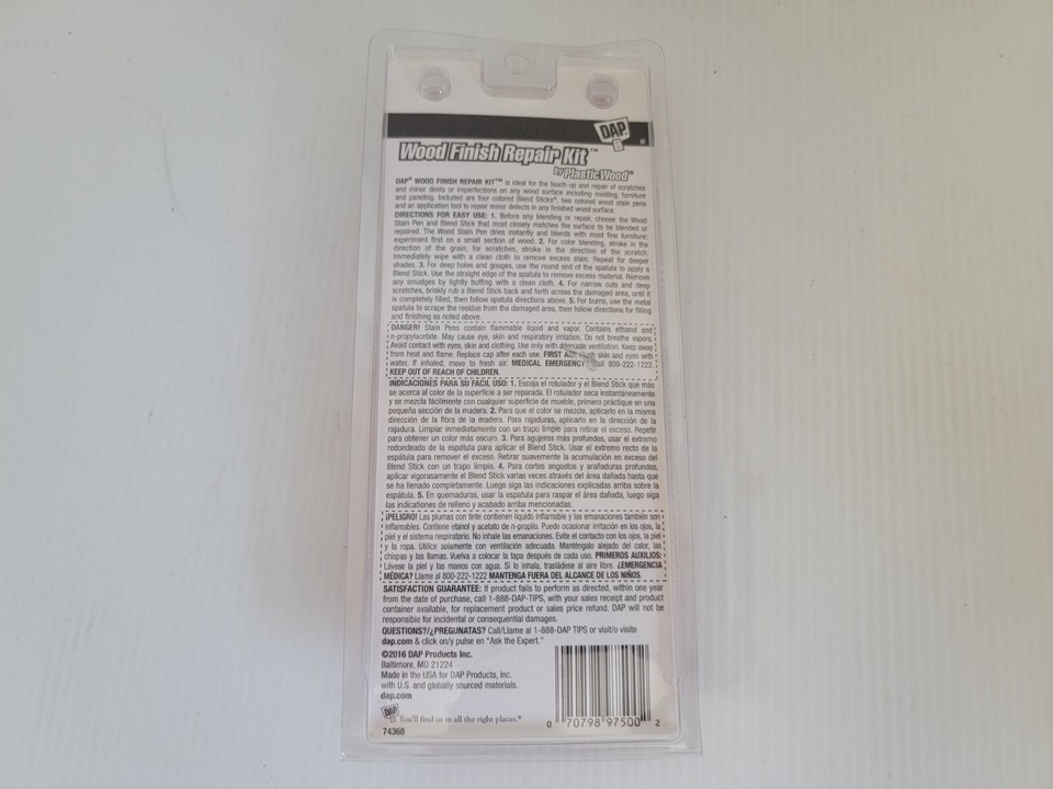 DAP Wood Finish Repair Kit 49409 Repairs Scratches/Blemishes Light or Dark Wood eBay