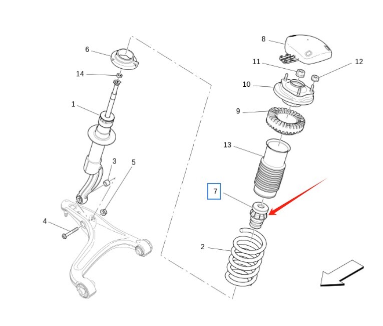 Maserati Ghibli 2014 Front Shock absorber pad P/N 670034347