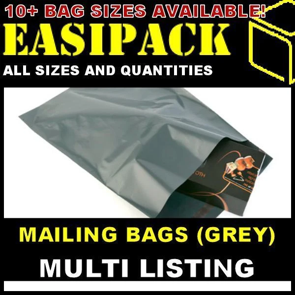 EASIPACK GREY MAILING MAIL BAGS SACKS strong poly plastic for Postage Postal *ALL SIZES*