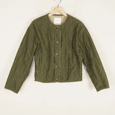 Aritzia Wilfred Free Green Quilted Cotton Bomber Jacket Womens Sz XS