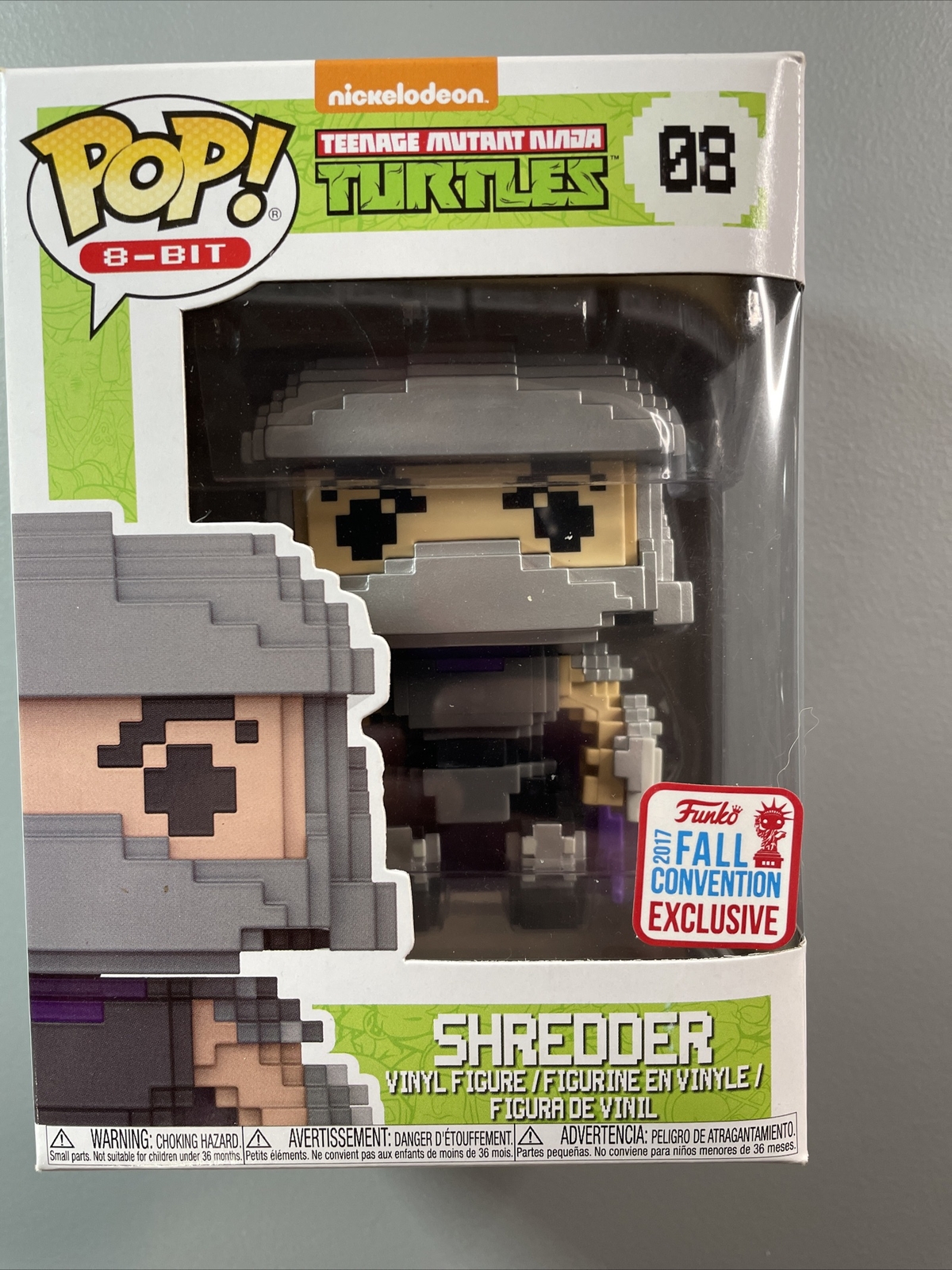 Funko Pop! 8-Bit Tmnt #08 Shredder 2017 Fall Convention Exclusive Minor Box Dmg