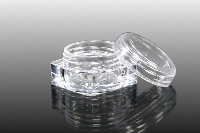 25x 3 ml Leere Acryl Dose Tiegel Tigel Dosen Quadrat S40