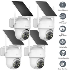 Galayou 3MP 2K Wireless Solar Security Camera System WIFI 360°View Home Outdoor